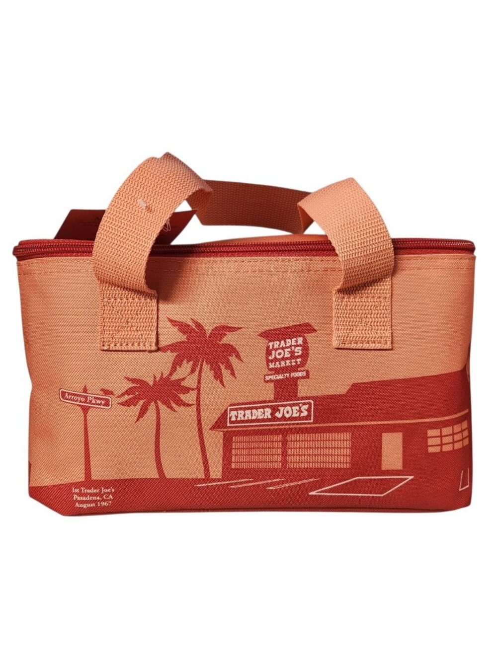 Trader Joe's Mini Insulated Tote Bag for Lunch or Meal Peach Discontinued NWT